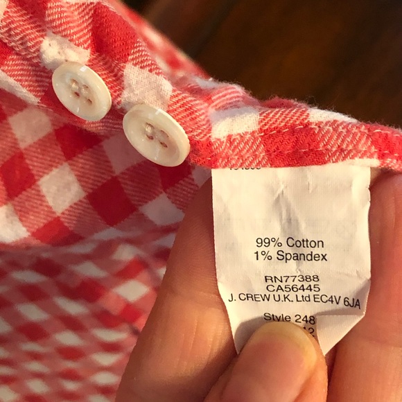 J Crew Women’s Perfect Pink Plaid Button Down Size 0 - Picture 5 of 8
